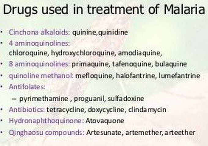 Treatment of malaria: