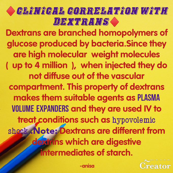 Topic--dextrans (homopolymers of glucose ).