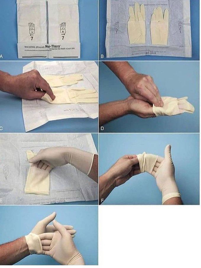 How to put on sterile gloves