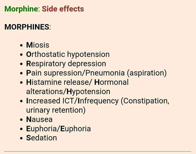 Side effects of morphine