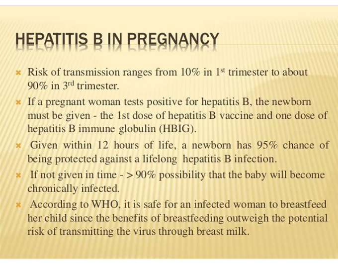 Hepatitis B in pregnancy