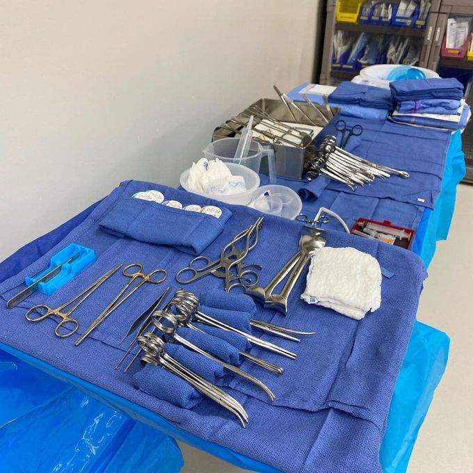Set up for open inguinal hernia