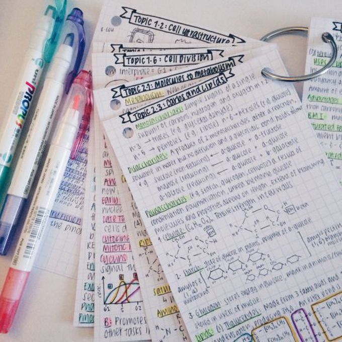 My revision cards