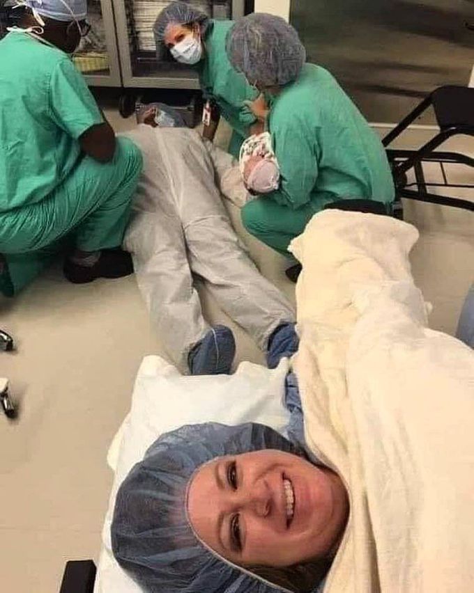 When the husband supports his wife during childbirth! 