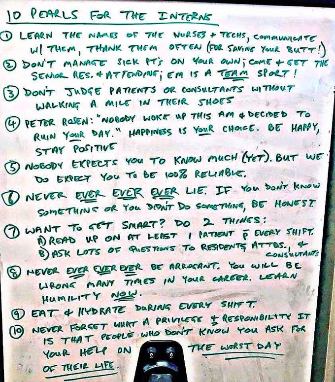 10 pearls for interns