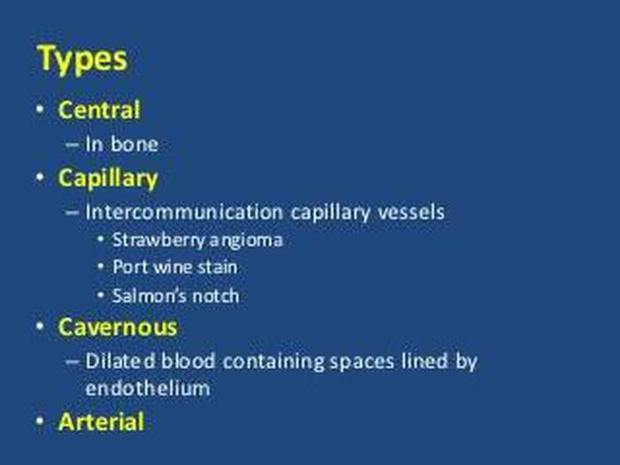 Types of hemangioma