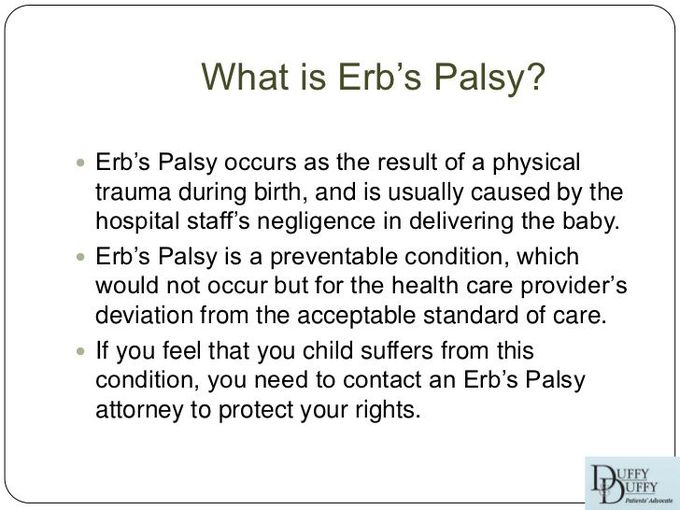 Erb's palsy.