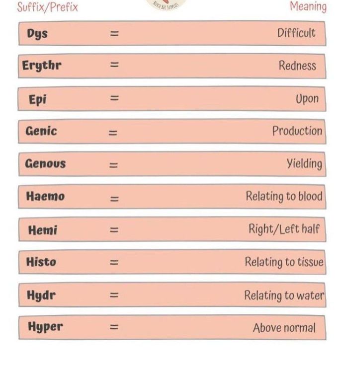 Medical Suffix/ Prefix II