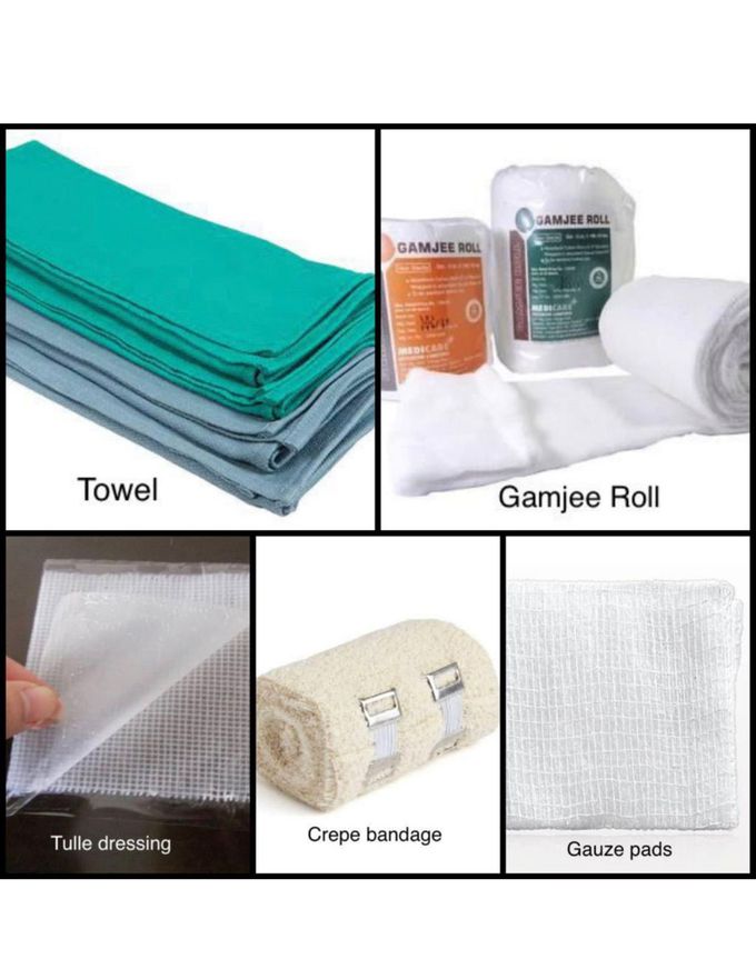 Basics material required for Dressing wounds