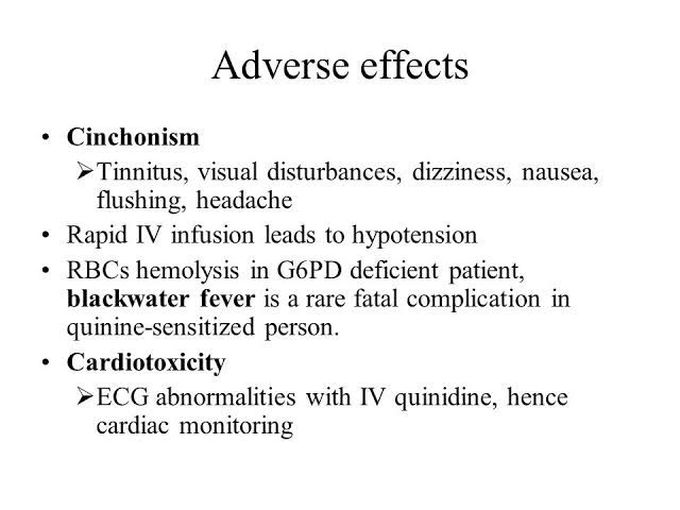 Drugs causing the cinchonism