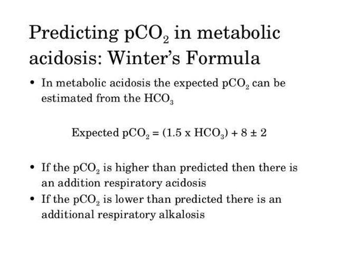 Winter's Formula for Respiratory Acidosis