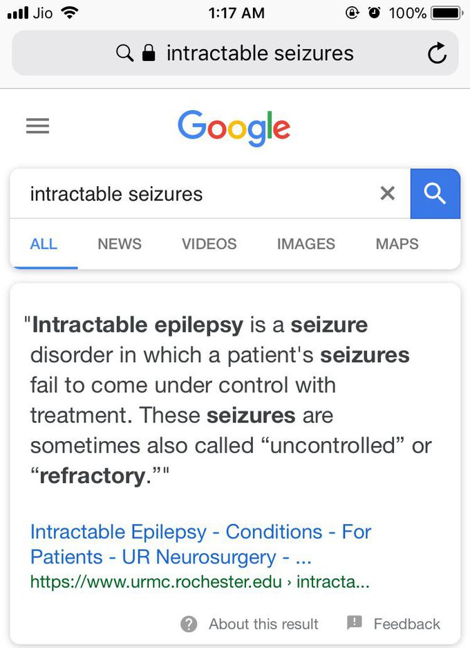 Intractable seizure