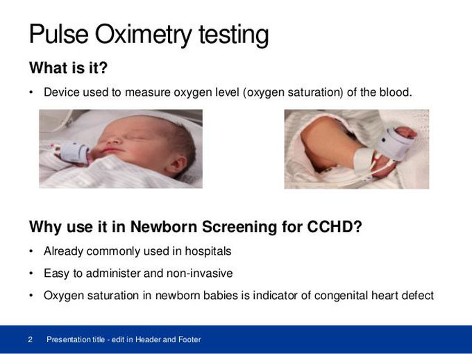 Screening for critical congenital heart defect