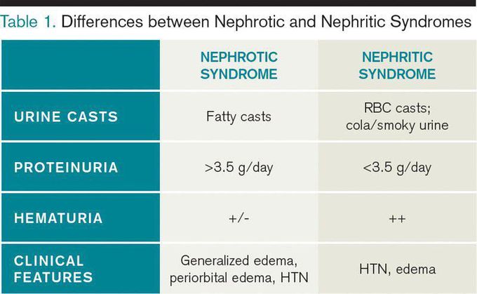 Nephrotic and nephritic syndrome