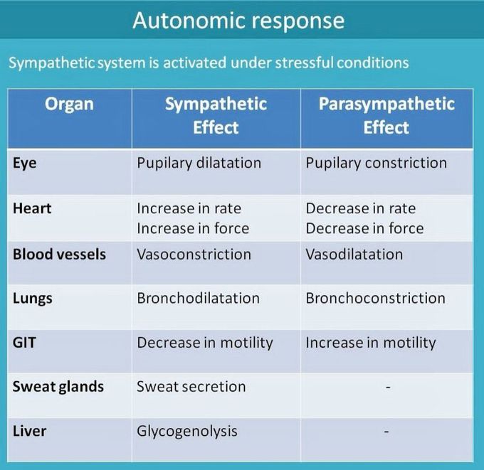 Autonomic Response