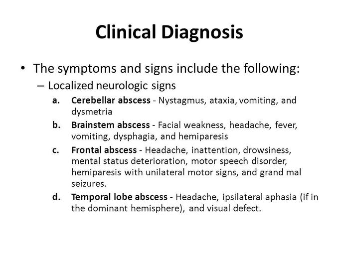 Symptoms of Temporal lobe abscess