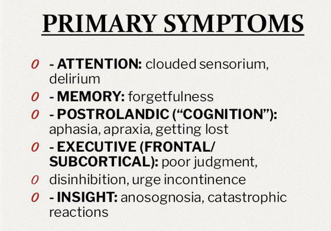 Dementia- Primary Symptoms
