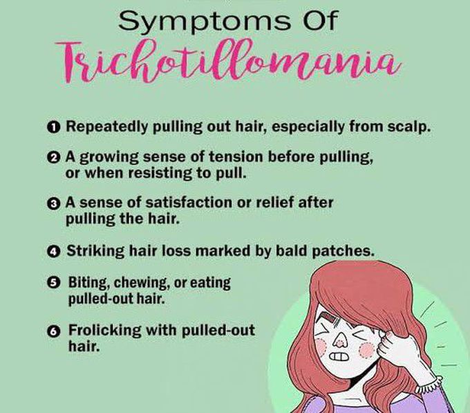 These are the symptoms of trichotillomania