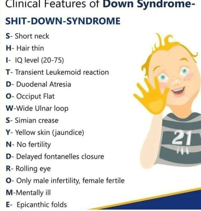 Down syndrome clinical features