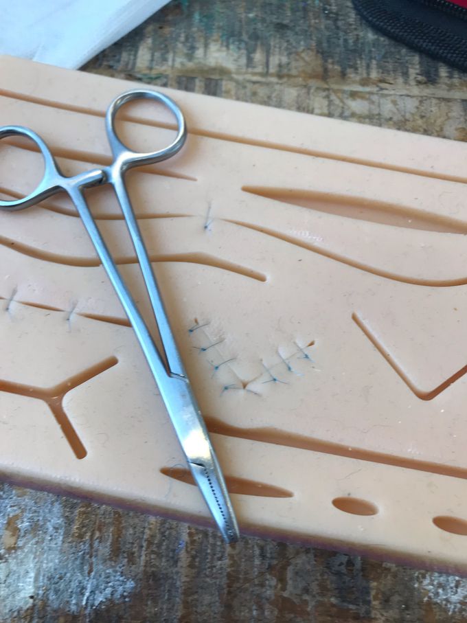 Studying this new suturing technique for corners :)