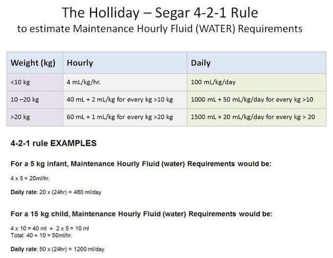 The Holiday-Segar 4-2-1 Rule
