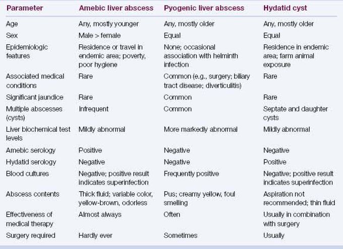 Different types of liver Abscess