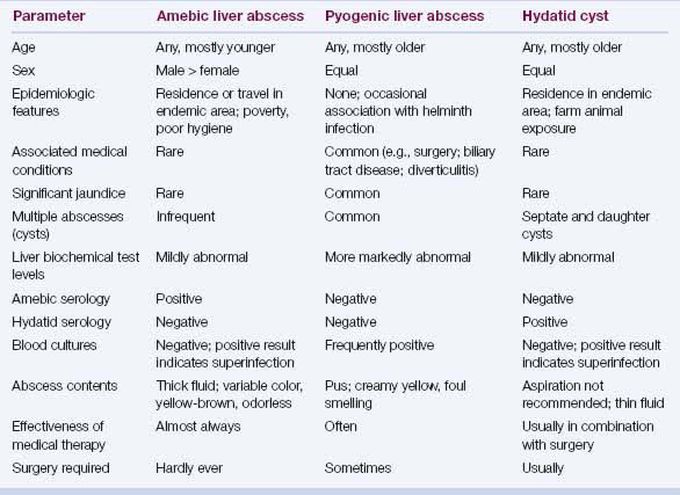 Different types of liver Abscess