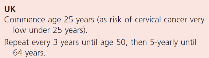 Screening Regimen for Cervical Cancer