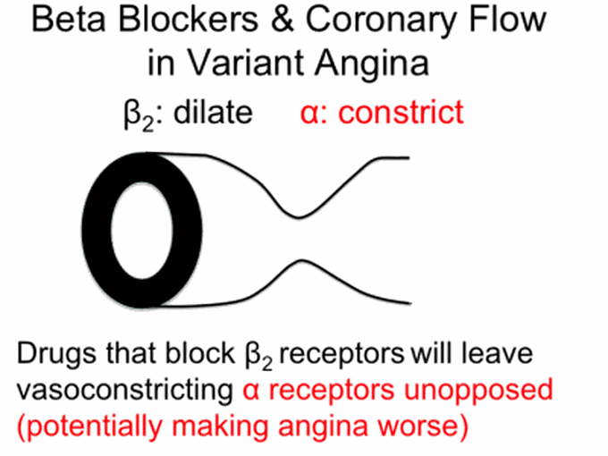 This is the reason why Beta Blocker is contraindicated in Prinzmetal/Variant angina