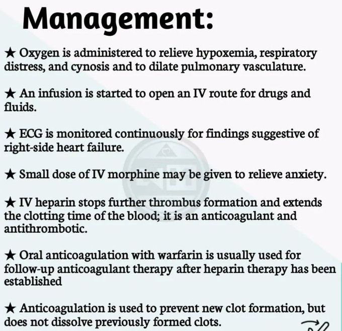 Pulmonary Embolism - Management