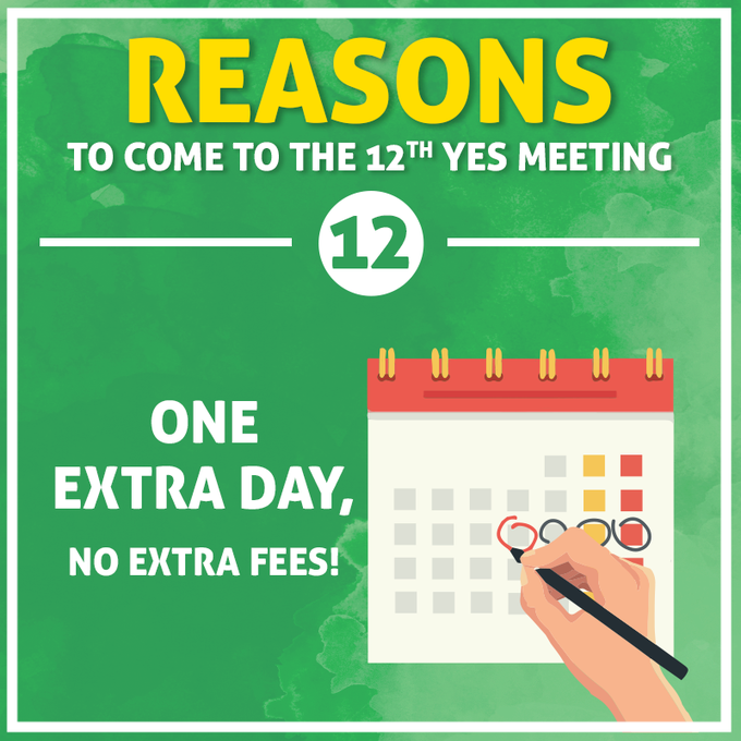 TOP REASONS TO ATTEND THE 12TH YES MEETING