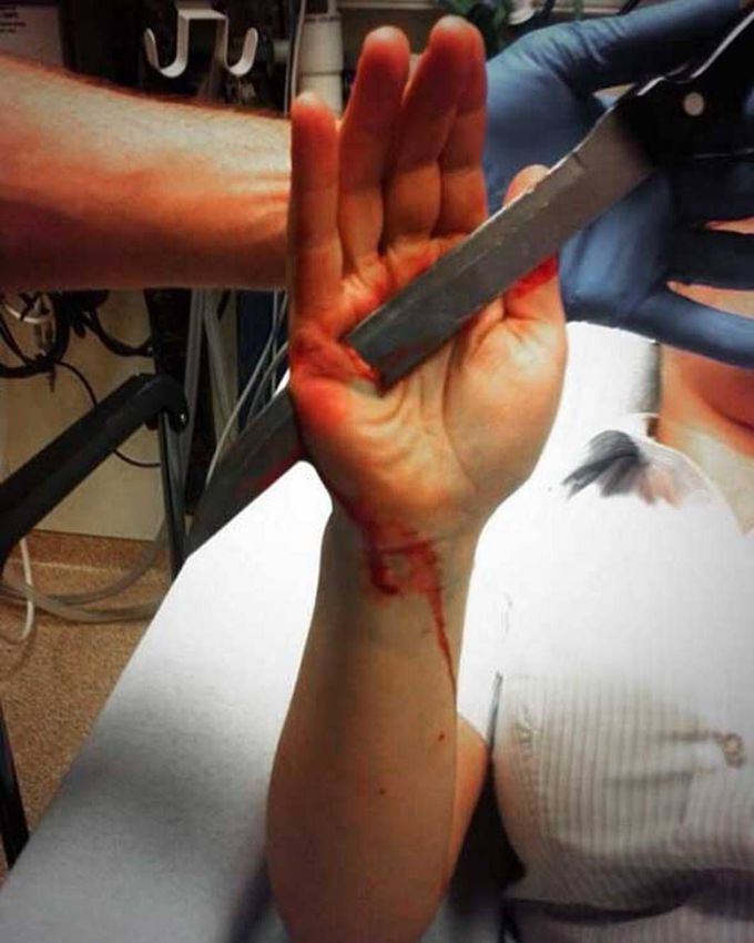 Knife in hand