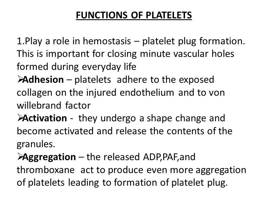 platelet structure and function