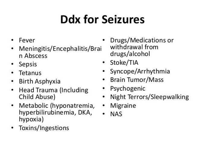 DDX of paroxysmal disease