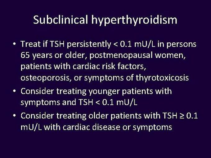 Subclinical Hyperthyroidism