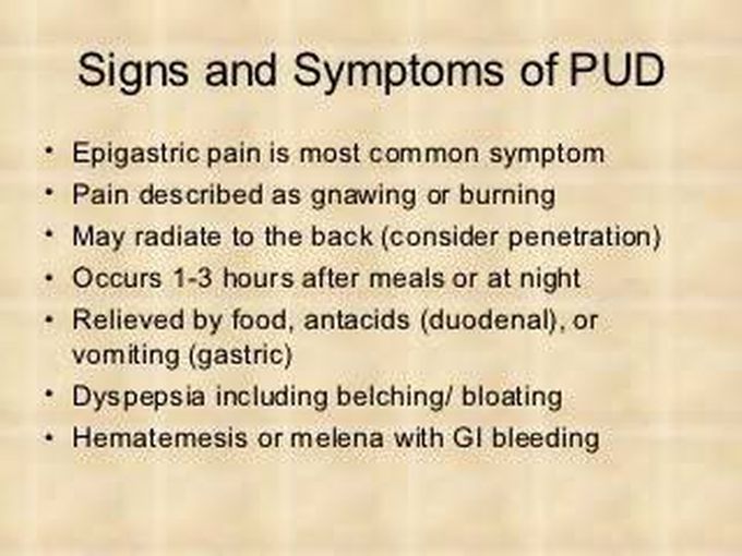 These are the symptoms of PUD