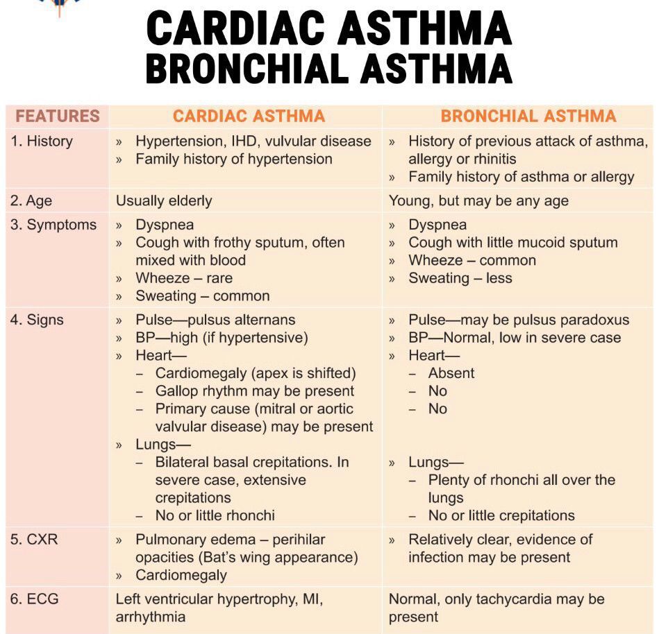 Difference Between Cardiac Asthma Vs Bronchial Asthma Medizzy