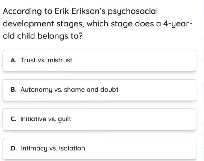 Erik Erikson's Psychological Development Stages