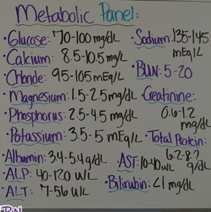 Metabolic panel