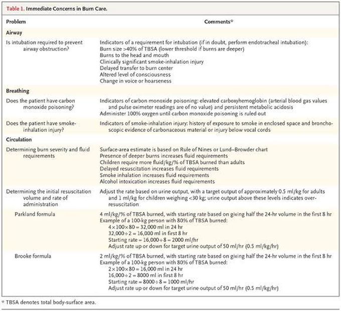 Immediate management in burn