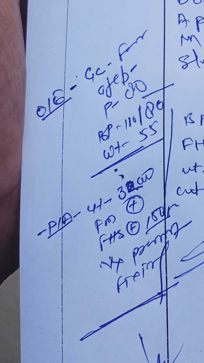 On examination and per abdomen findings