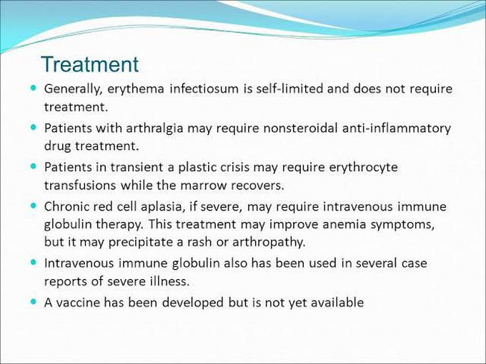 Erythema infectiosum treatment