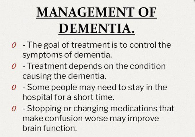 Dementia- Management