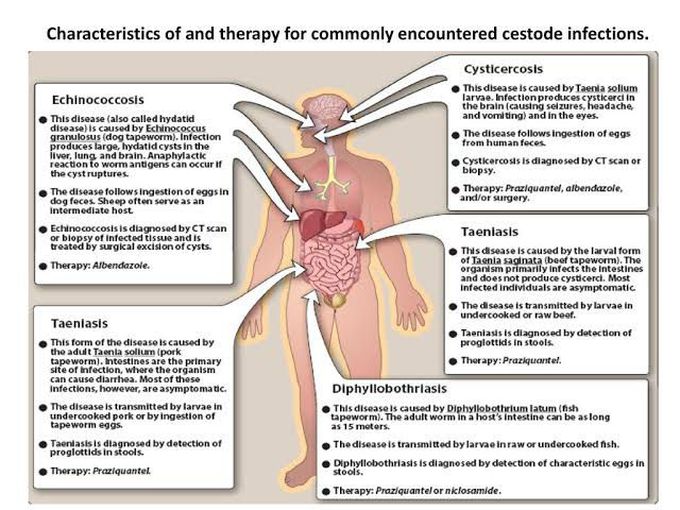 Anti-helmetic drugs for Cestode infections