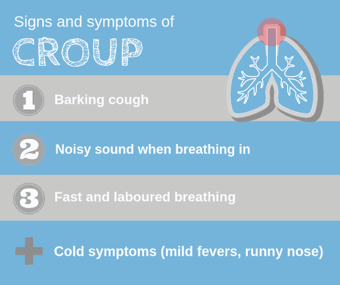 Symptoms of croup.
