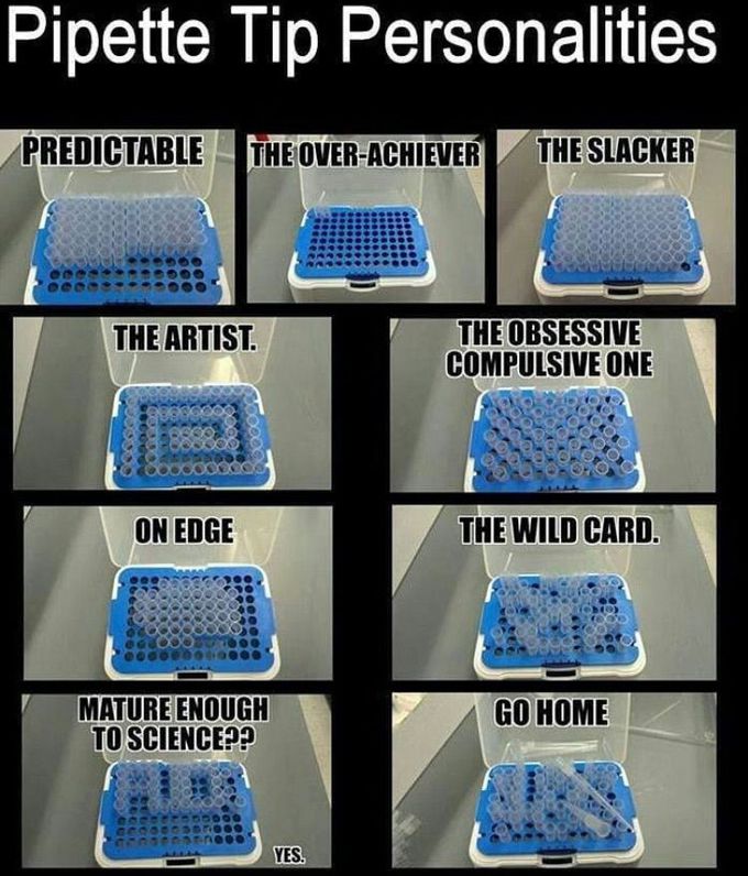 Pipette tip personalities ,labetime 😂