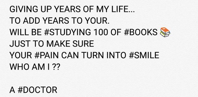 Proud to study and being a Doctor