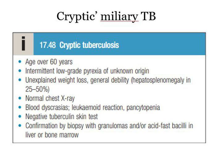 Cryptic Milliary TB