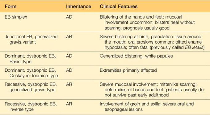 Examples of epidermolysis bullosa