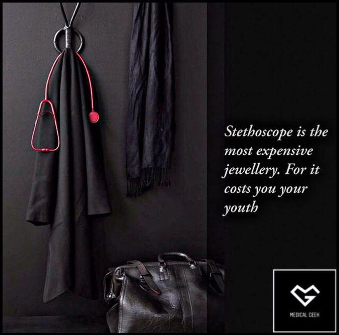 Diamonds and designer dresses are cool but nothing beats a LAB COAT and a STETHOSCOPE. Some things can’t be purchased, they have to be earned.💫
.
.
Grow up, learn something from each day, make your subconscious mind believe that this is your dream, you have to accomplish a goal by hook or by crook. If you think you need a break, you can’t do more. Just relax for a minute and think again that how good you’ll look in that white coat with your name written on it along with doctor as a designation. Stethoscope tied around your neck. The feeling that can’t be expressed in words. 🍁